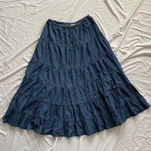 cotton tiered maxi skirt